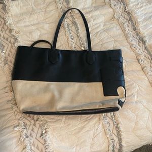 Tory Burch Leather and Canvas tote
